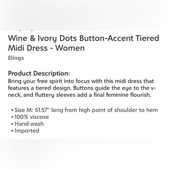 Wine and Ivory dot midi dress - Picture 9 of 10